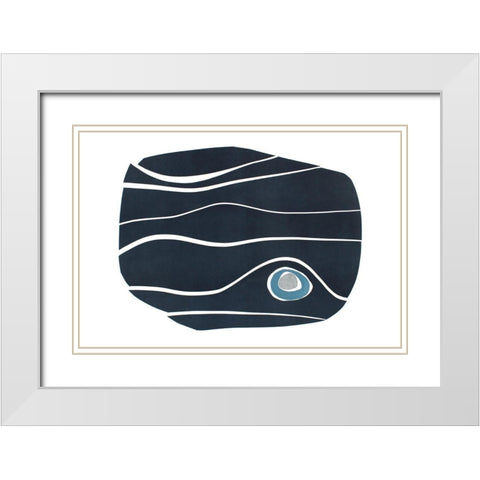 River Stones III White Modern Wood Framed Art Print with Double Matting by Delamater, Rob