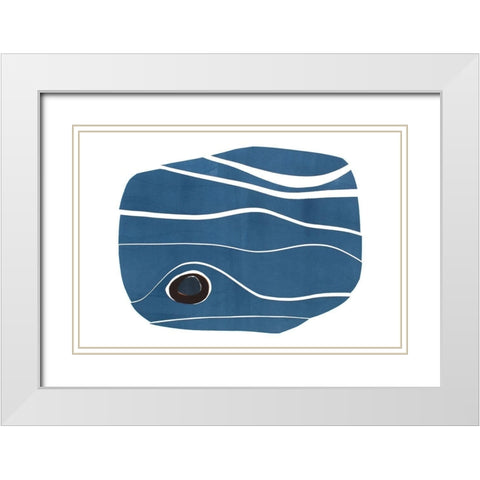 River Stones IV White Modern Wood Framed Art Print with Double Matting by Delamater, Rob