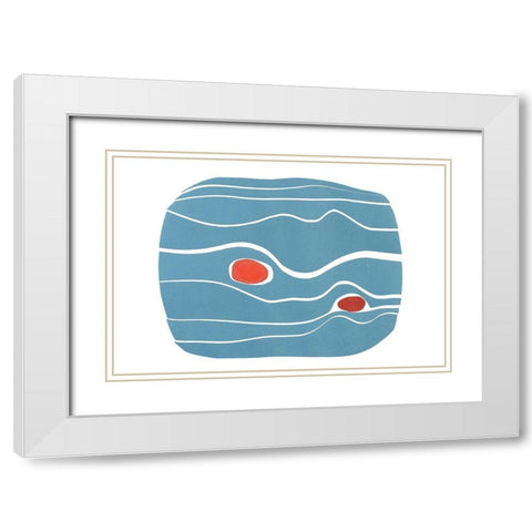 River Stones VI White Modern Wood Framed Art Print with Double Matting by Delamater, Rob