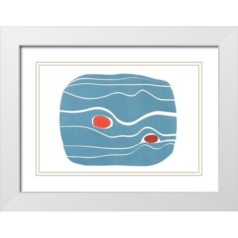 River Stones VI White Modern Wood Framed Art Print with Double Matting by Delamater, Rob