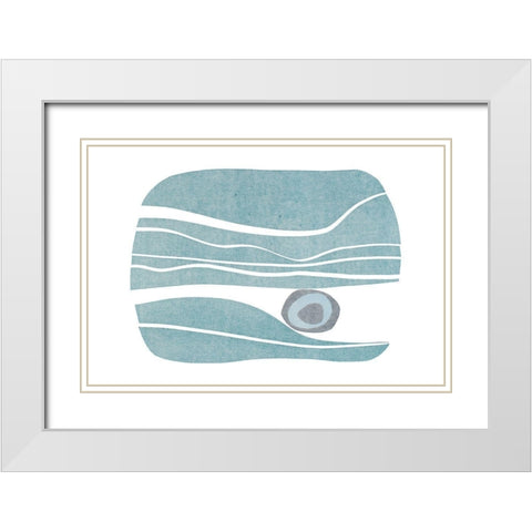 River Stones VIII White Modern Wood Framed Art Print with Double Matting by Delamater, Rob