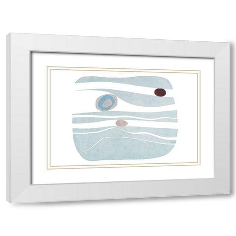 River Stones XII White Modern Wood Framed Art Print with Double Matting by Delamater, Rob