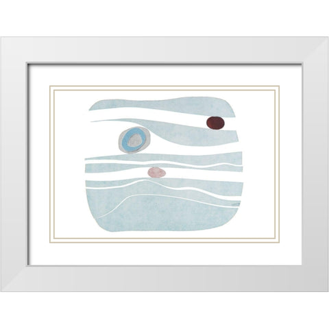 River Stones XII White Modern Wood Framed Art Print with Double Matting by Delamater, Rob