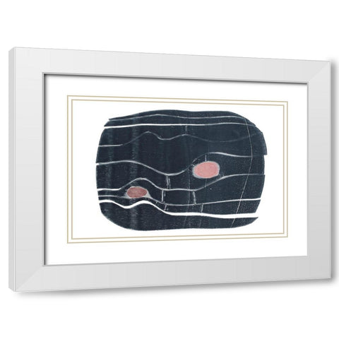 River Stones XIII White Modern Wood Framed Art Print with Double Matting by Delamater, Rob