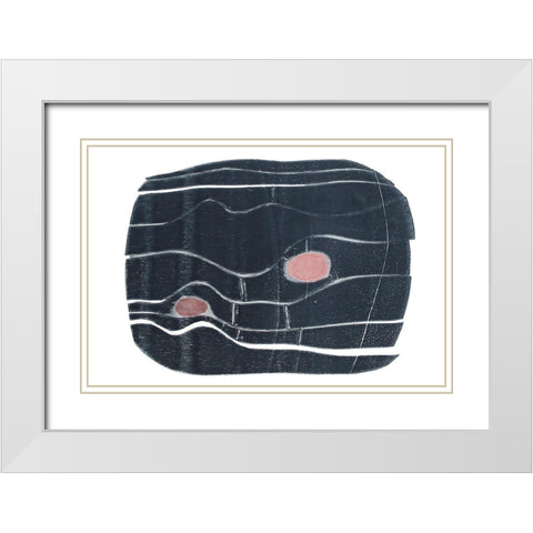 River Stones XIII White Modern Wood Framed Art Print with Double Matting by Delamater, Rob