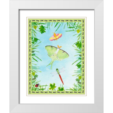 Bug Collector I White Modern Wood Framed Art Print with Double Matting by Ludwig, Alicia