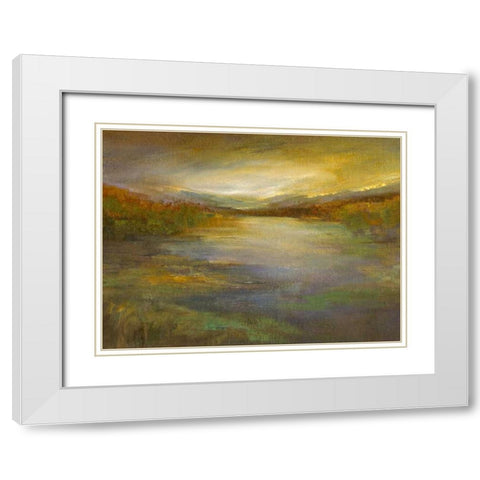 Foothills White Modern Wood Framed Art Print with Double Matting by Finch, Sheila