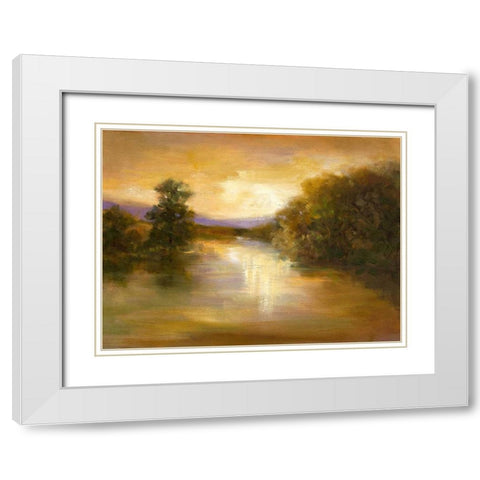 Sunset Glow White Modern Wood Framed Art Print with Double Matting by Finch, Sheila