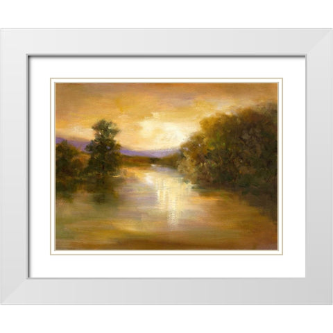 Sunset Glow White Modern Wood Framed Art Print with Double Matting by Finch, Sheila
