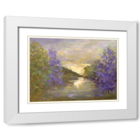 Tranquil Waters White Modern Wood Framed Art Print with Double Matting by Finch, Sheila