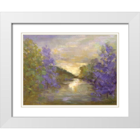 Tranquil Waters White Modern Wood Framed Art Print with Double Matting by Finch, Sheila