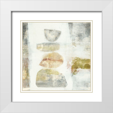 Stacked Vessels I White Modern Wood Framed Art Print with Double Matting by Goldberger, Jennifer