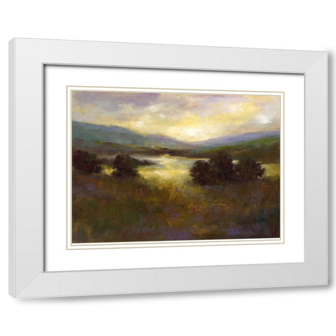 Beyond the Valley White Modern Wood Framed Art Print with Double Matting by Finch, Sheila