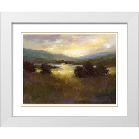 Beyond the Valley White Modern Wood Framed Art Print with Double Matting by Finch, Sheila