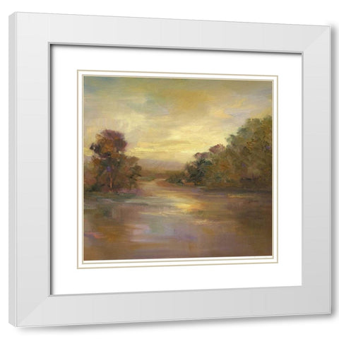 Waters Edge II White Modern Wood Framed Art Print with Double Matting by Finch, Sheila