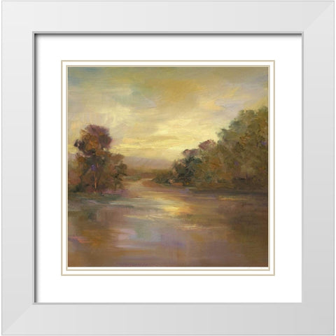 Waters Edge II White Modern Wood Framed Art Print with Double Matting by Finch, Sheila
