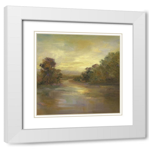 Waters Edge II White Modern Wood Framed Art Print with Double Matting by Finch, Shiela