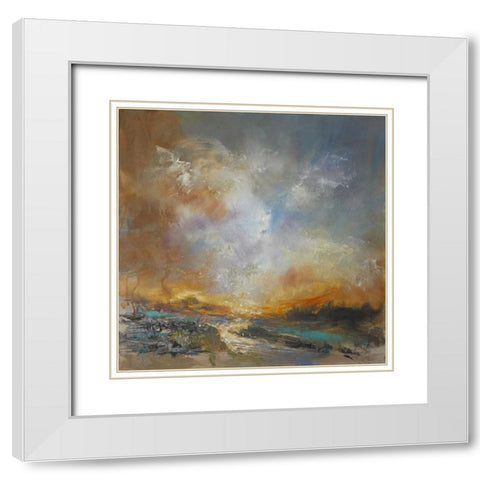 Liquid Gold White Modern Wood Framed Art Print with Double Matting by Doyle, Anne Farrall
