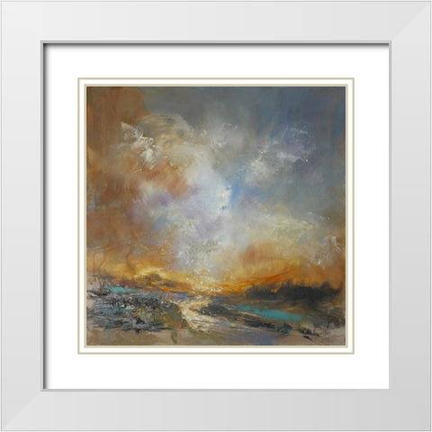 Liquid Gold White Modern Wood Framed Art Print with Double Matting by Doyle, Anne Farrall