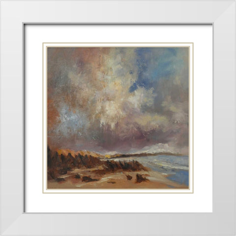 Rocky Shore White Modern Wood Framed Art Print with Double Matting by Doyle, Anne Farrall