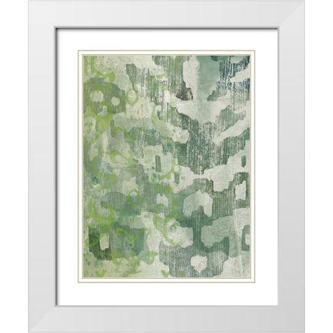 Celadon Ikat I White Modern Wood Framed Art Print with Double Matting by Zarris, Chariklia