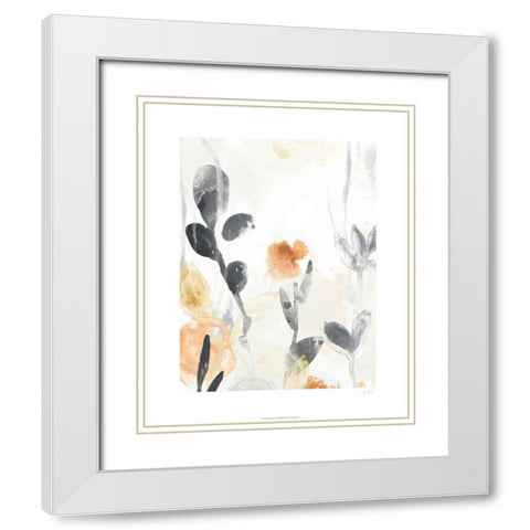 Garden Flow I White Modern Wood Framed Art Print with Double Matting by Vess, June Erica