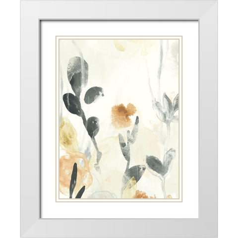 Garden Flow I White Modern Wood Framed Art Print with Double Matting by Vess, June Erica