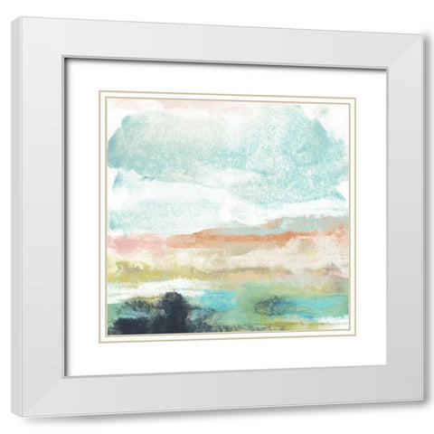 Mesa Vista I White Modern Wood Framed Art Print with Double Matting by Vess, June Erica