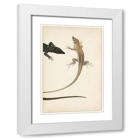 Lizard Diptych II White Modern Wood Framed Art Print with Double Matting by Vision Studio