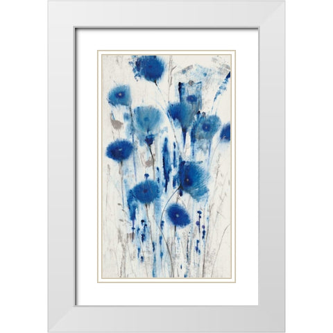 Blue Impressions I White Modern Wood Framed Art Print with Double Matting by OToole, Tim