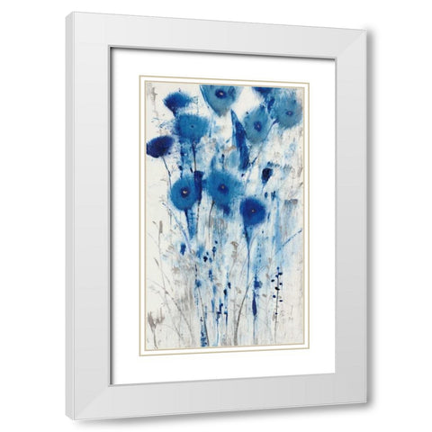 Blue Impressions II White Modern Wood Framed Art Print with Double Matting by OToole, Tim
