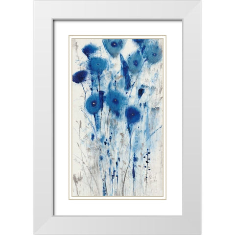 Blue Impressions II White Modern Wood Framed Art Print with Double Matting by OToole, Tim