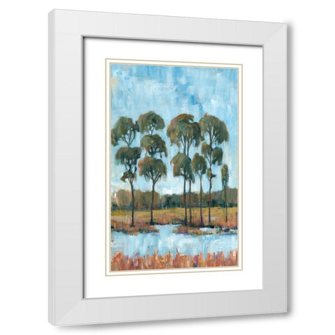 Trees in the Marsh I White Modern Wood Framed Art Print with Double Matting by OToole, Tim