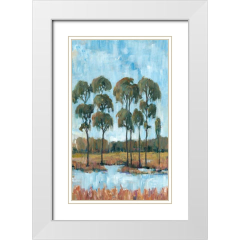 Trees in the Marsh I White Modern Wood Framed Art Print with Double Matting by OToole, Tim