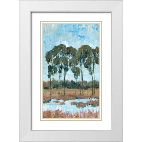 Trees in the Marsh II White Modern Wood Framed Art Print with Double Matting by OToole, Tim