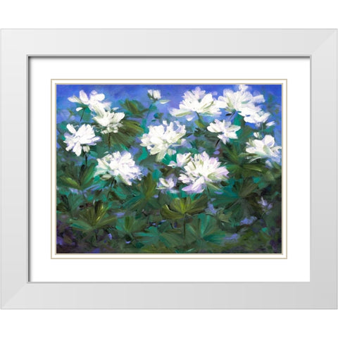 Spring Flowers White Modern Wood Framed Art Print with Double Matting by Finch, Sheila