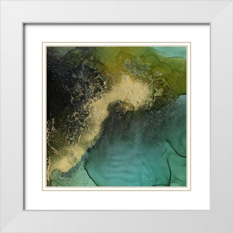 Emerald Topo I White Modern Wood Framed Art Print with Double Matting by Borges, Victoria