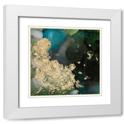 UA UK Emerald Topo II White Modern Wood Framed Art Print with Double Matting by Borges, Victoria