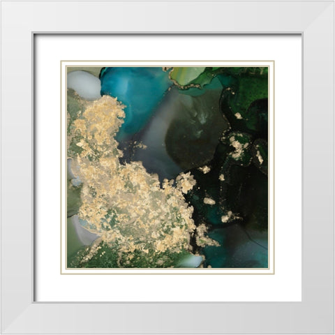 UA UK Emerald Topo II White Modern Wood Framed Art Print with Double Matting by Borges, Victoria