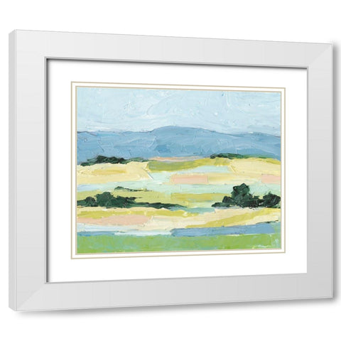 Pastel Hills I White Modern Wood Framed Art Print with Double Matting by Harper, Ethan