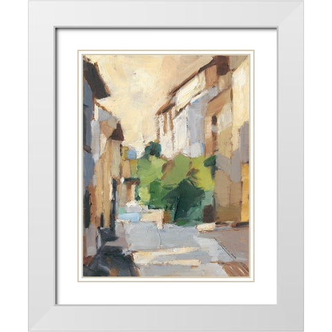 Village Streets II White Modern Wood Framed Art Print with Double Matting by Harper, Ethan