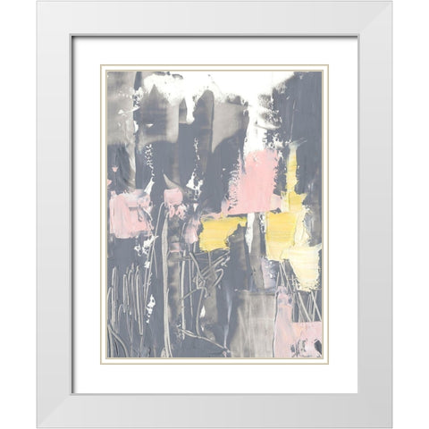 Pink and Yellow Flowers II White Modern Wood Framed Art Print with Double Matting by Harper, Ethan