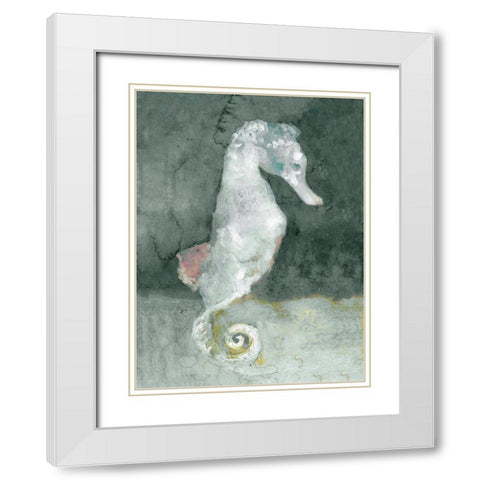 Aquatic II White Modern Wood Framed Art Print with Double Matting by Stellar Design Studio