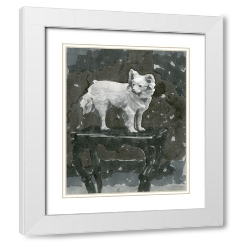 Dog Study III White Modern Wood Framed Art Print with Double Matting by Stellar Design Studio