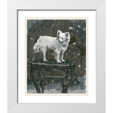 Dog Study III White Modern Wood Framed Art Print with Double Matting by Stellar Design Studio