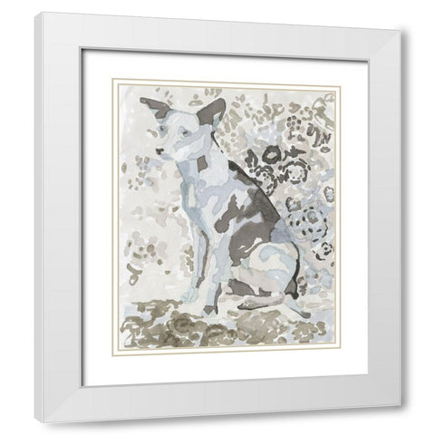 Dog Study IV White Modern Wood Framed Art Print with Double Matting by Stellar Design Studio