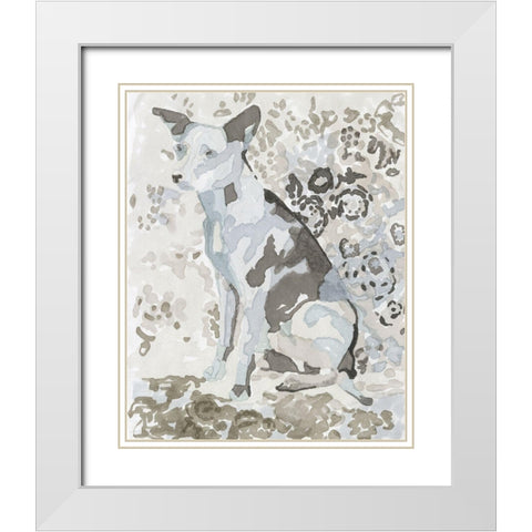 Dog Study IV White Modern Wood Framed Art Print with Double Matting by Stellar Design Studio