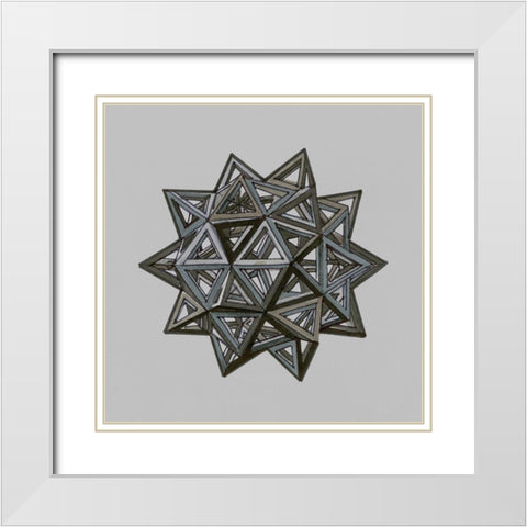 Equilateral Vertex I White Modern Wood Framed Art Print with Double Matting by Stellar Design Studio