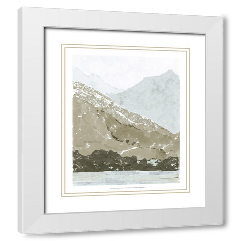 Watercolor Mountain Retreat IV White Modern Wood Framed Art Print with Double Matting by Stellar Design Studio