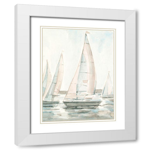 Soft Sail I White Modern Wood Framed Art Print with Double Matting by Scarvey, Emma